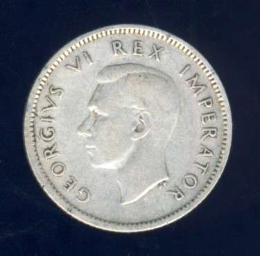 1937 Sixpence coin, 6d, South Africa, Silver, George VI , No reserve