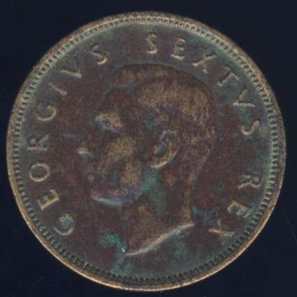 1951 Half Penny coin, 1/2d , South Africa, George VI , No reserve