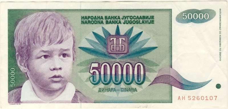 Yugoslavia - 50000 Dinara , 1992 , VF , p117