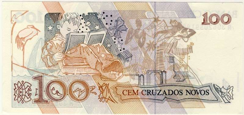 Brazil - 100 Cruzados Novos , 1989 , Crisp UNC., p220a