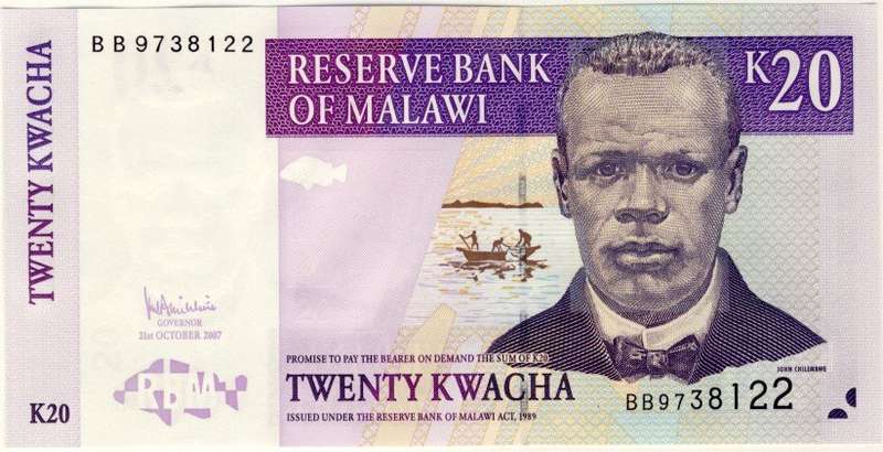 Malawi - 20 Kwacha , 2007 , Crisp Unc., p52 d