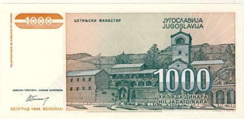 Yugoslavia - 1000 Dinara , 1994 , Crisp UNC, p140