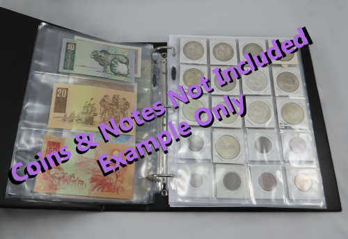 Coin and Banknote Collector`s Album, Heavy Duty 3 Ring Album for Collectors Pages, A4 Binder