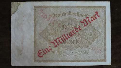 Germany - 1 Billion Mark, 1923, p-113a ,  Overprint on 1000 Mark