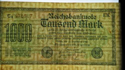 Germany - 1000 Mark, 1922, p-76c , Greek Watermark