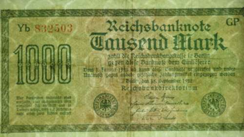 Germany - 1000 Mark, 1922, p-76g , Wavy Lines Watermark