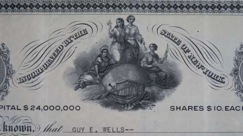 Home Insurance Company, Stock Certificate, 1929, 26 Shares