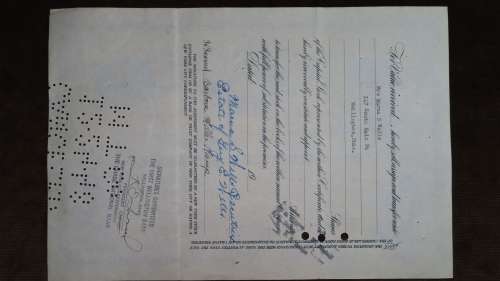 Home Insurance Company, Stock Certificate, 1929, 26 Shares