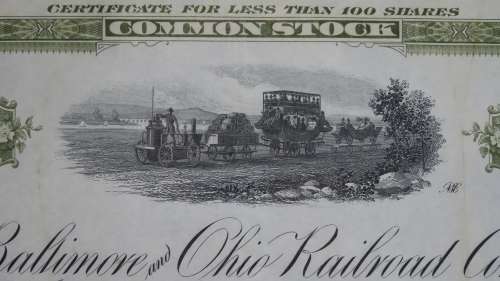 Baltimore and Ohio Railroad Company, Stock Certificate, 1932, 8 Shares