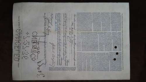 General American Investors Company, Stock Certificate, 1934, 100 Shares issued to Gilbert Colgate