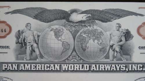 Pan American World Airways, Stock Certificate, 1974, 25 Shares