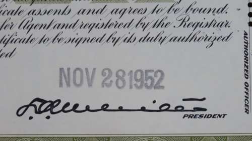 New York Chicago and St Louis Railroad Company, Stock Certificate, 1952, 100 Shares
