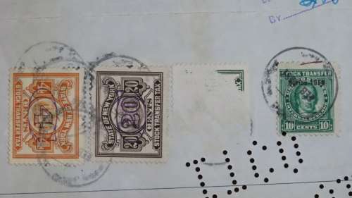 Irving Trust Company, Stock Certificate, 1934, 10 Shares with NY State Duty Stamps