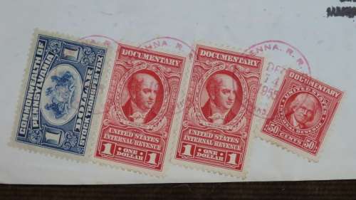 Pennsylvania Railroad Company, Stock Certificate, 1952, 100 Shares with Duty Stamps