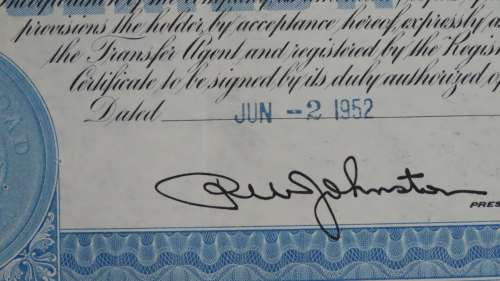 Erie Railroad Company, Stock Certificate, 1952, 1 Preferred Share