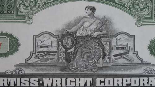 Curtiss Wright Corporation, Stock Certificate, 1951, 10 Shares