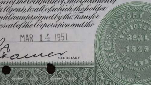 Curtiss Wright Corporation, Stock Certificate, 1951, 10 Shares