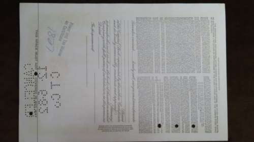 Curtiss Wright Corporation, Stock Certificate, 1951, 10 Shares