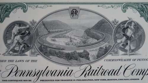 Pennsylvasnia Railroad Company, Stock Certificate, 1961, 100 Shares