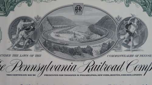 Pennsylvasnia Railroad Company, Stock Certificate, 1960, 100 Shares
