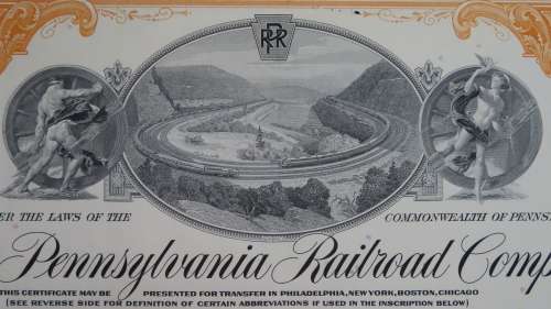 Pennsylvania Railroad Company, Stock Certificate, 1965, 50 Shares