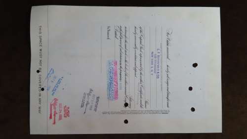 Pennsylvania Railroad Company, Stock Certificate, 1959, 6 Shares