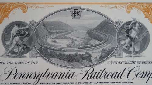 Pennsylvania Railroad Company, Stock Certificate, 1965, 25 Shares