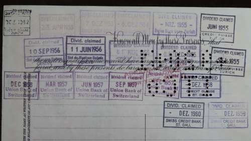 Pennsylvania Railroad Company, Stock Certificate, 1952, 5 Shares