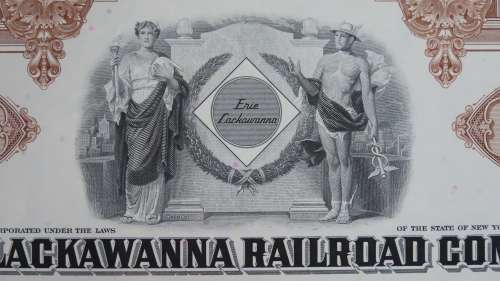 Erie Lackawanna Railroad Company, Stock Certificate, 1965, 5 Shares