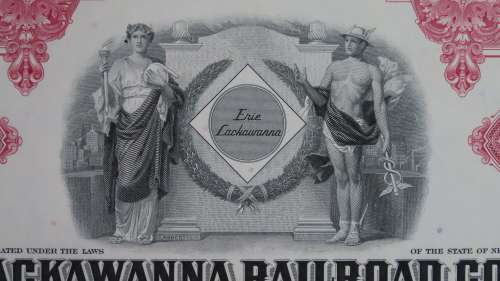 Erie Lackawanna Railroad Company, Stock Certificate, 1961,100 Shares