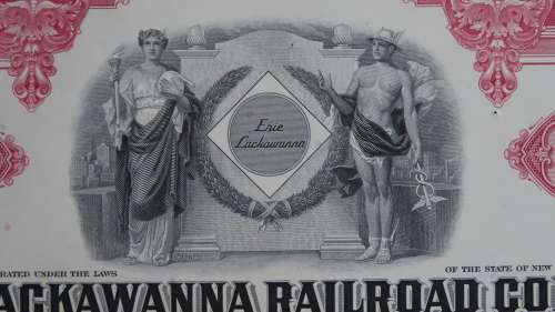 Erie Lackawanna Railroad Company, Stock Certificate, 1966,100 Shares