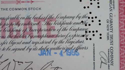 Erie Lackawanna Railroad Company, Stock Certificate, 1966,100 Shares