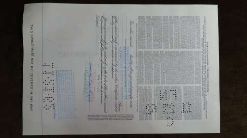 Erie Lackawanna Railroad Company, Stock Certificate, 1962,100 Shares