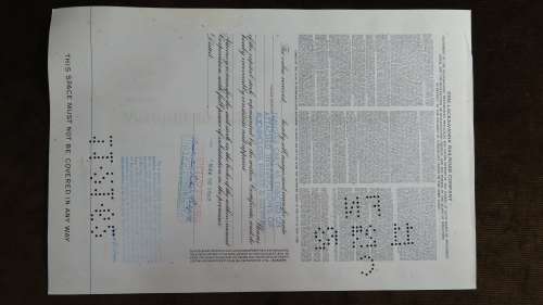 Erie Lackawanna Railroad Company, Stock Certificate, 1962,100 Shares