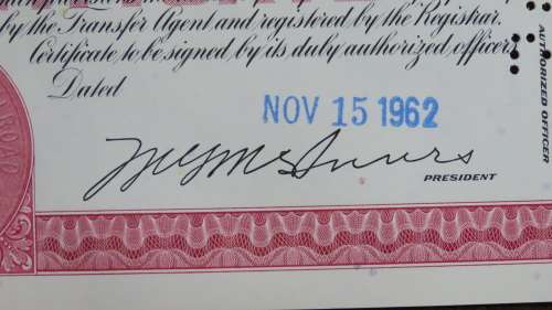 Erie Lackawanna Railroad Company, Stock Certificate, 1962,100 Shares