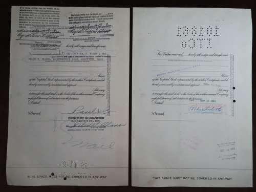 2 x Pennsylvania Railroad Company, Stock Certificates, 1961 + 1965