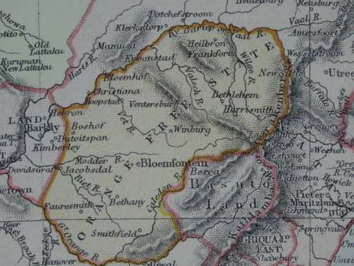 1882 Map of South Africa, Excellent condition, Original Blackie Map