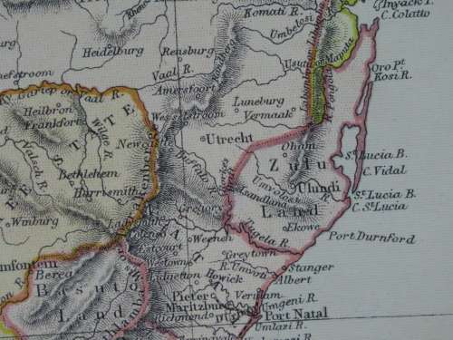 1882 Map of South Africa, Excellent condition, Original Blackie Map