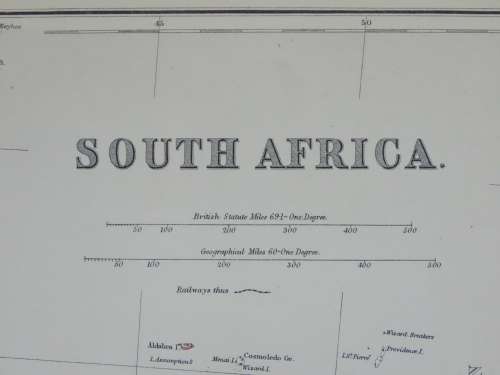 1882 Map of South Africa, Excellent condition, Original Blackie Map
