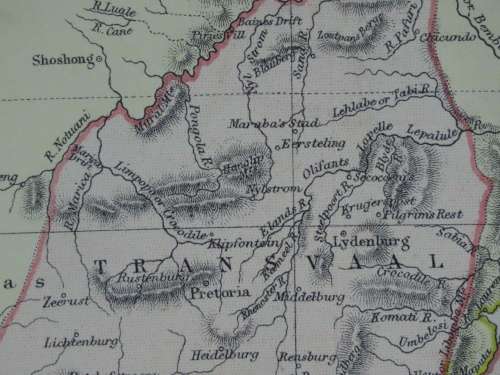 1882 Map of South Africa, Excellent condition, Original Blackie Map