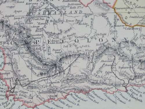 1882 Map of South Africa, Excellent condition, Original Blackie Map