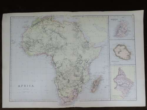 1882 Map of Africa, Great condition, Original Blackie Map