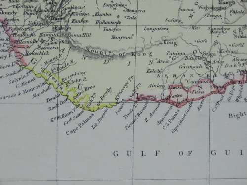 1882 Map of Africa, Great condition, Original Blackie Map