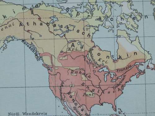 1905 Map of The World by Language Spoken, Excellent condition, Original German Mayer Map