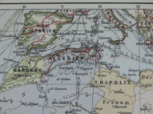 1905 Map of Africa, Excellent condition, Original German Mayer Map