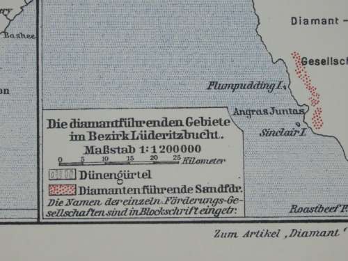 1905 Map of South African Diamond Fields, Excellent Condition, Original German Mayer Map