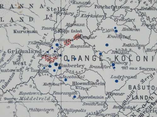 1905 Map of South African Diamond Fields, Excellent Condition, Original German Mayer Map