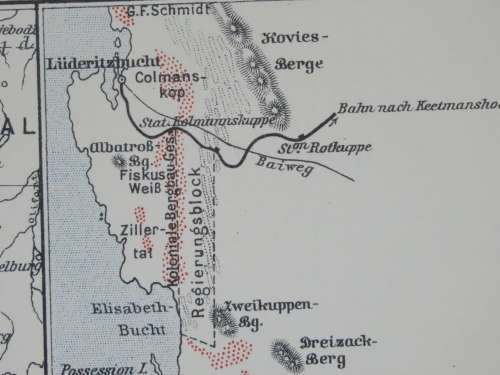 1905 Map of South African Diamond Fields, Excellent Condition, Original German Mayer Map