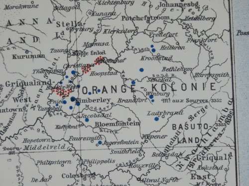 1905 Map of South African Diamond Fields, Excellent Condition, Original German Mayer Map