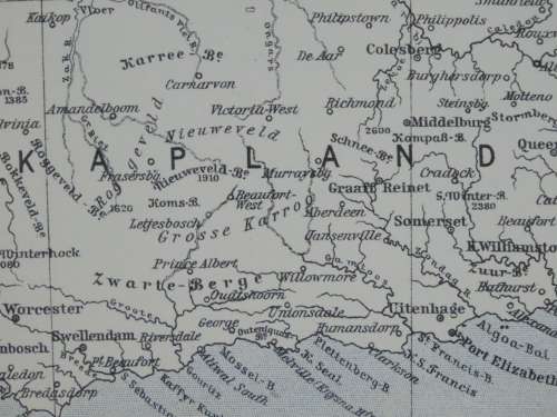 1905 Map of South African Diamond Fields, Excellent Condition, Original German Mayer Map